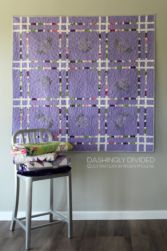 Dashingly Divided Quilt Pattern by Robin Pickens in purple