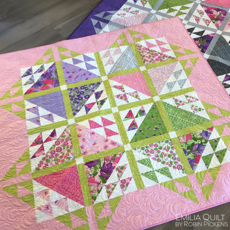 Emilia quilt pattern by Robin Pickens with Moda's Sweet Pea & Lilly