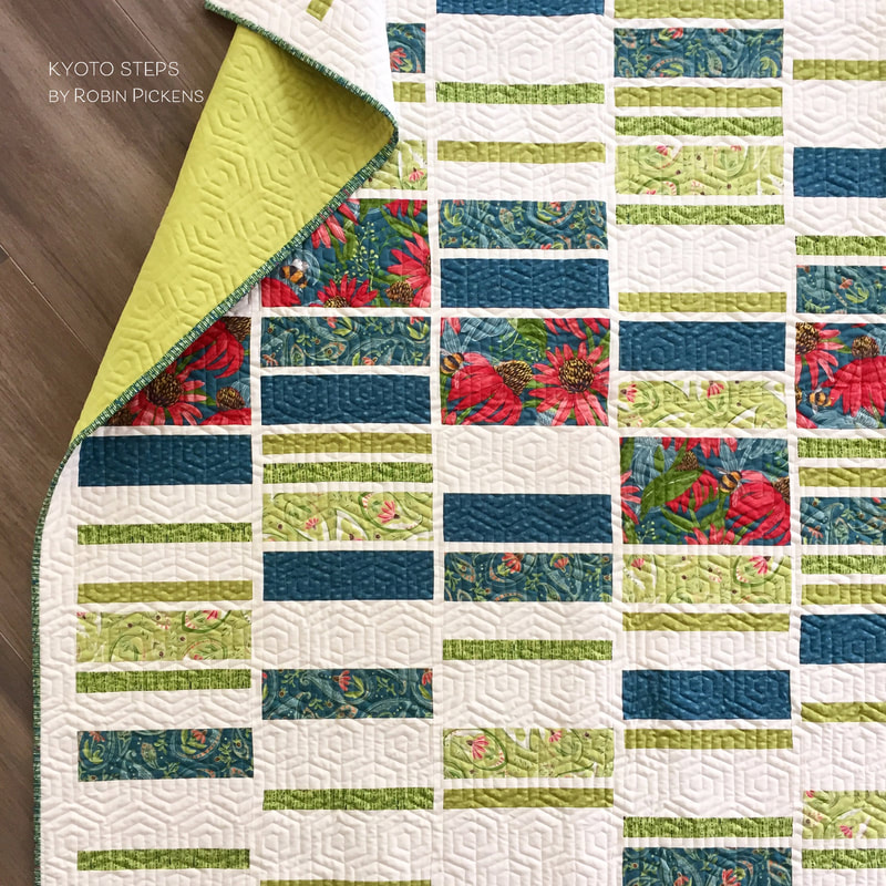 Kyoto Steps quilt by Robin Pickens in Painted Meadow LAP size