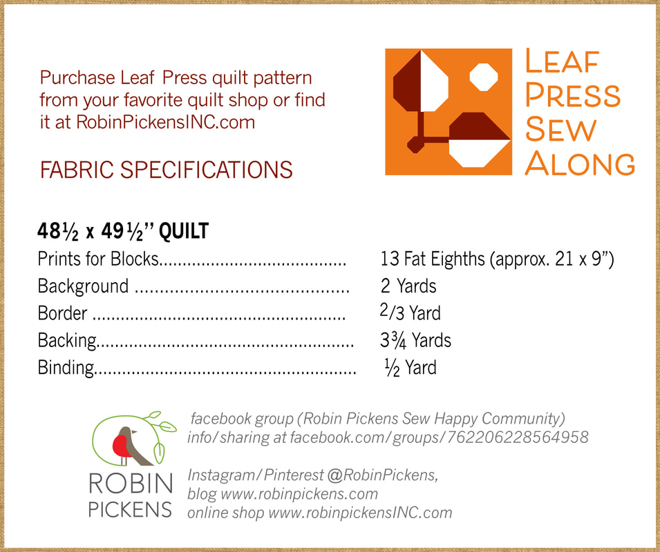 Leaf Press quilt fabric requirements