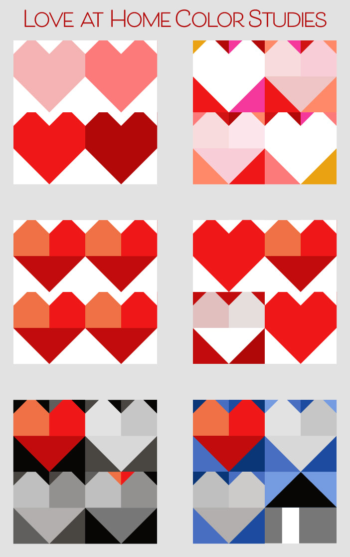 Love at Home quilt block color studies