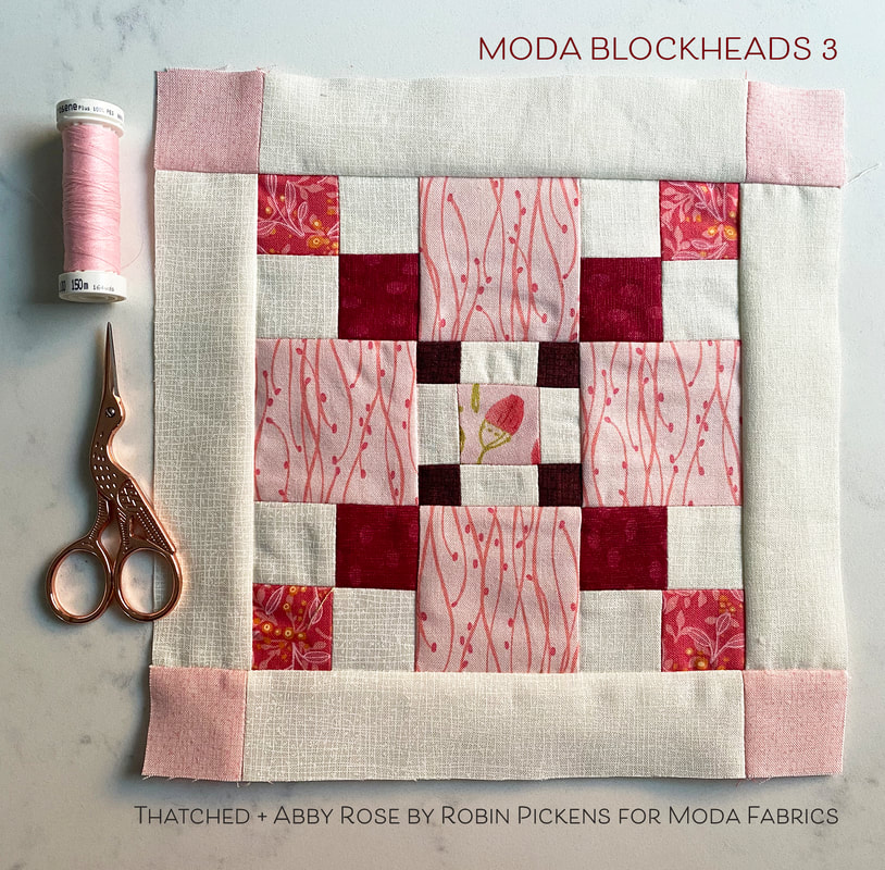 Moda Blockheads 3 in Abby Rose in Laurie Simpson's 9 Patch