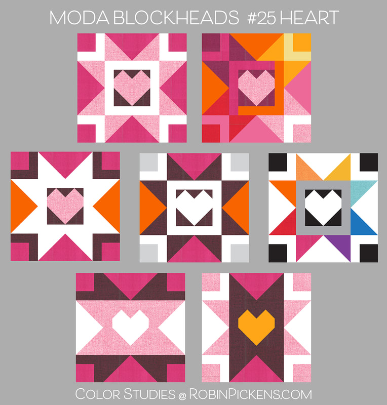 Moda Blockheads #25 Heart Color Studies from Robin Pickens