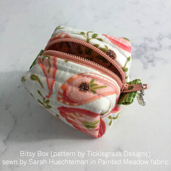 bitsy box in Painted Meadow fabric
