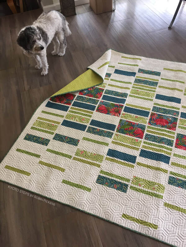 Kyoto Steps quilt in LAP size by Robin Pickens in Painted Meadow