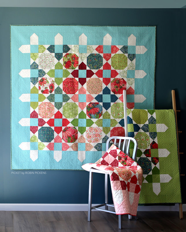 Picket quilt by Robin Pickens with Painted Meadow for Moda Fabrics
