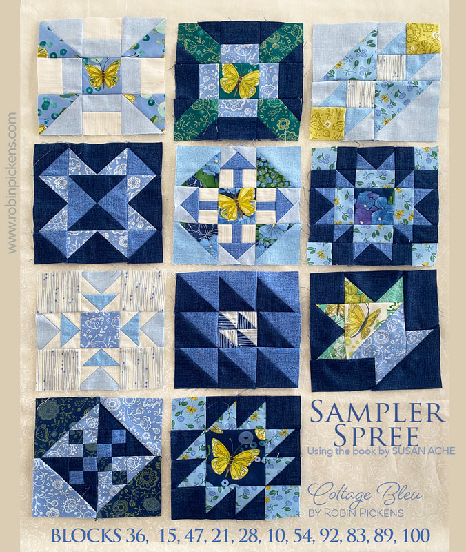 Sampler Spree fun with a rainbow of fabric squares - The Crafty