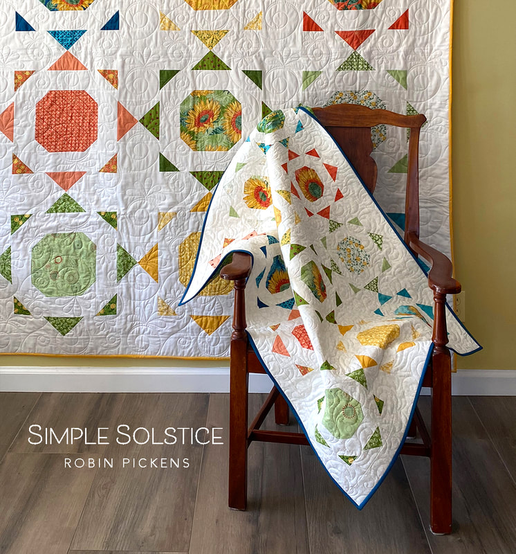 Simple Solstice quilt pattern from Robin Pickens with Solana fabric