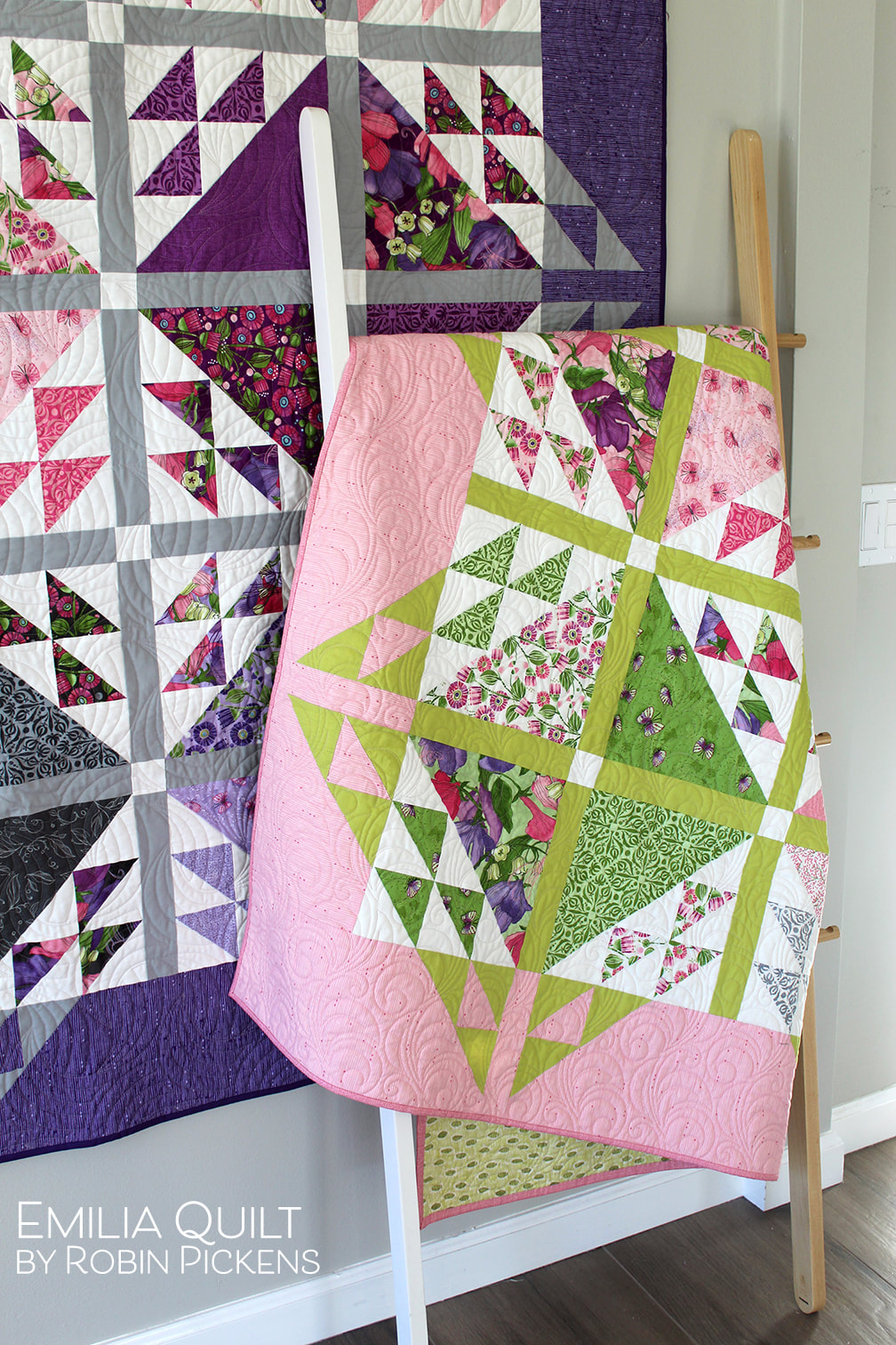 Emilia quilt by Robin Pickens with Sweet Pea and Lily Moda fabrics