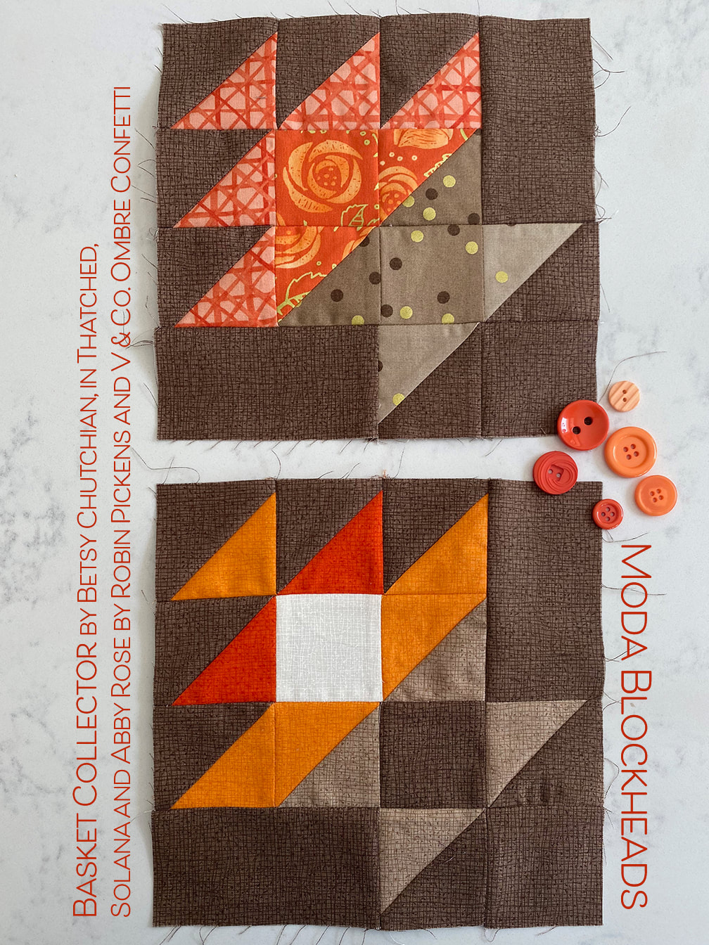 Basket Collector quilt block for Moda Blockheads from Betsy Chutchian done in Robin Pickens fabrics
