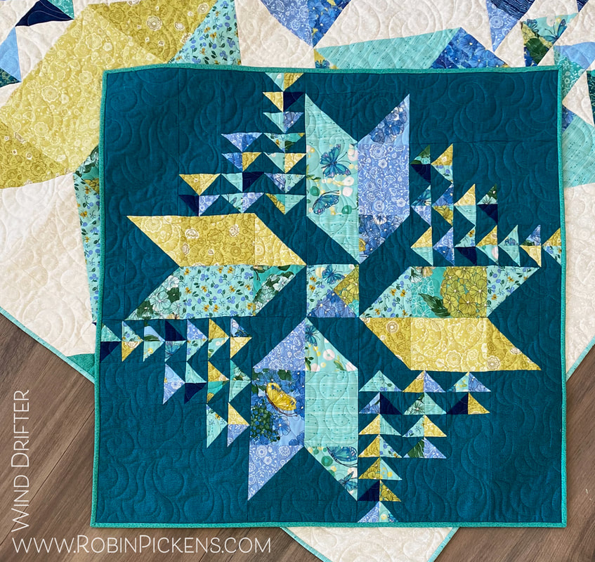 Wind Drifter Small quilt in Cottage Bleu Robin Pickens  for Moda Fabrics