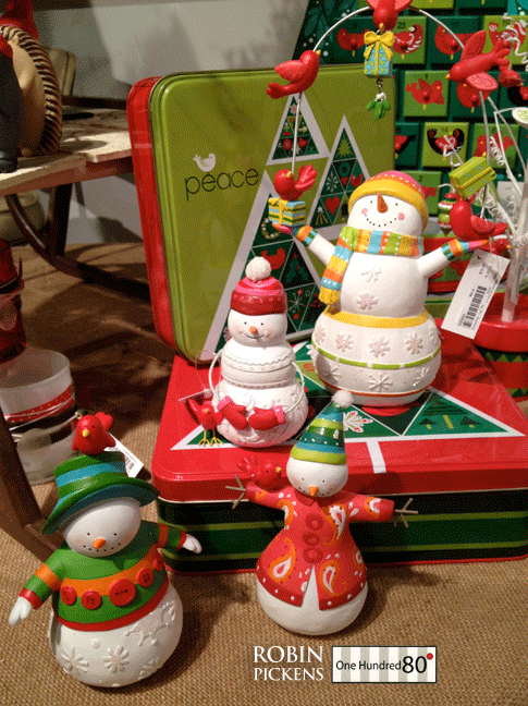 Robin Pickens Christmas Ornaments 180degrees snowmen