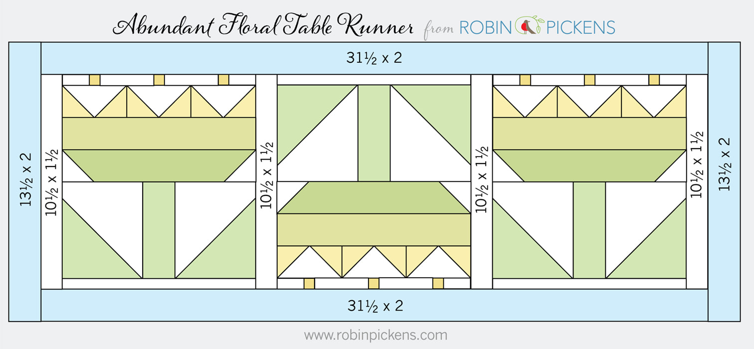 Table Runner plan Abundant flower Robin Pickens quilt blocks
