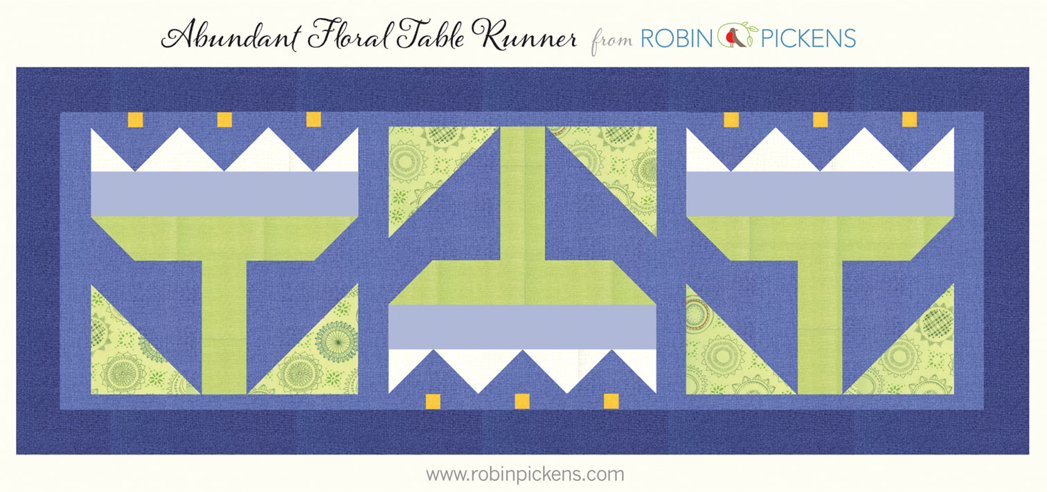 Abundant flower table runner in Thatched and Solana