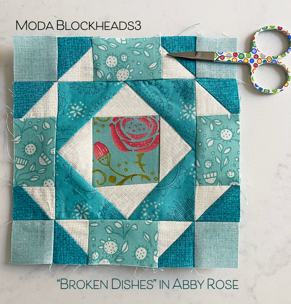 Broken Dishes block in Abby Rose for Moda Blockheads