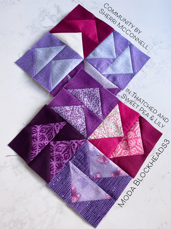 Moda Blockheads Community quilt block with Robin Pickens fabrics