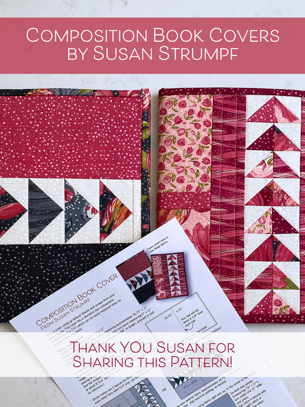 Composition Book Cover from Susan Strumpf shown in Tulip Tango
