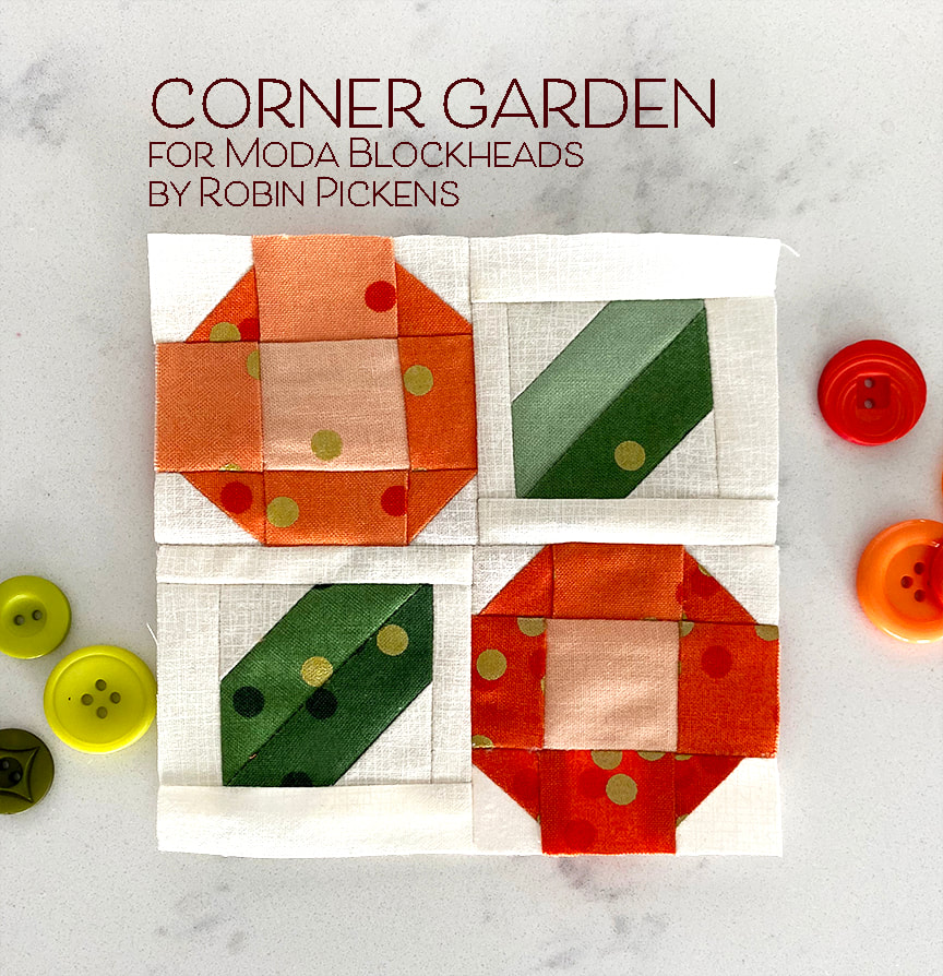 Corner Garden Quilt Block by Robin Pickens Moda Blockheads 4 inch blockPicture