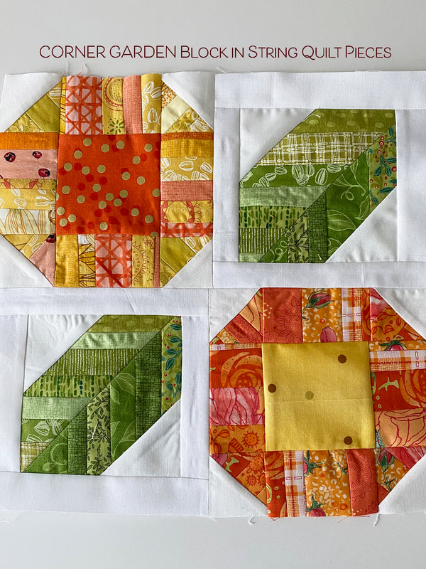  Corner Garden Quilt Block by Robin Pickens Moda Blockheads String Quilts