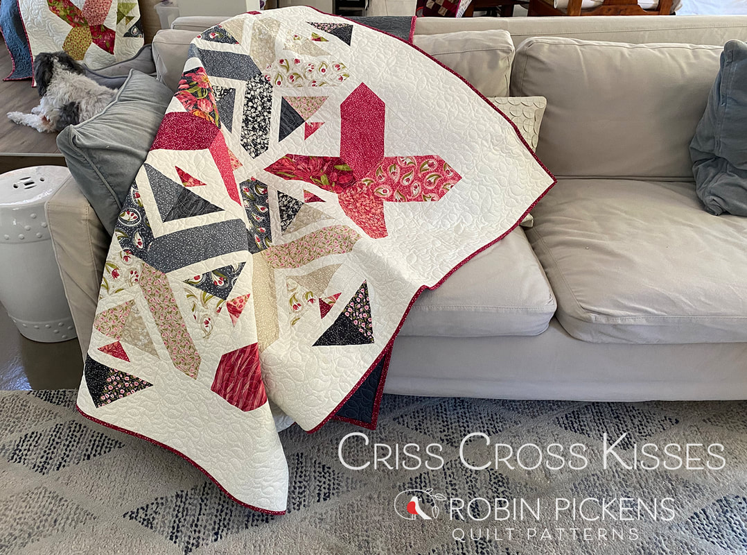 Criss Cross Kisses Quilt Robin Pickens couch
