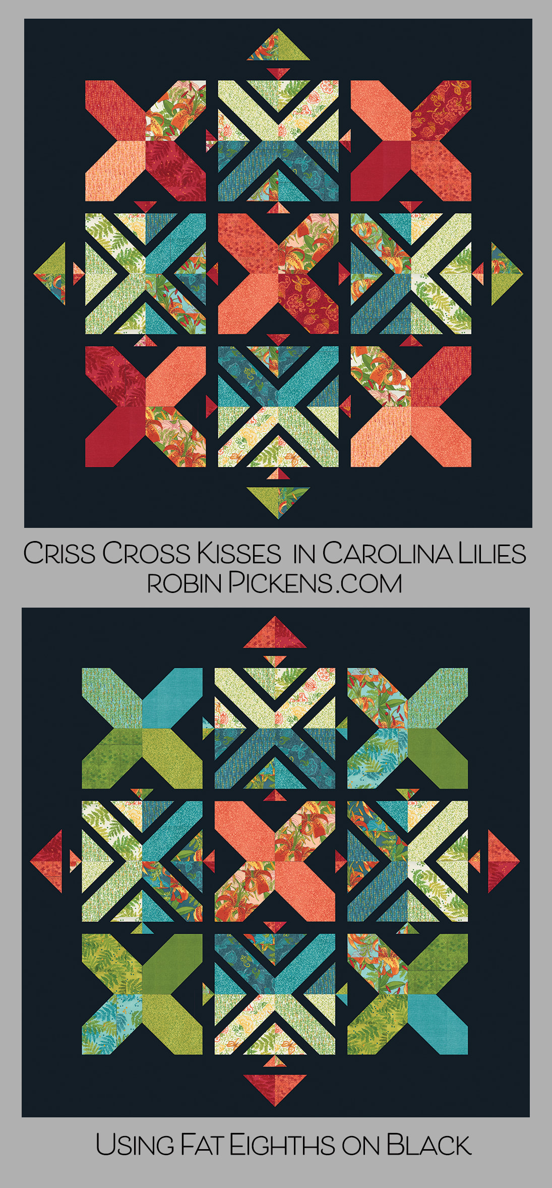 Criss Cross Kisses in Carolina Lilies dark Robin Pickens