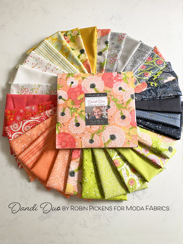 Dandi Duo fabric from Robin Pickens and Moda Fabrics- Layer Cake and fabric ring