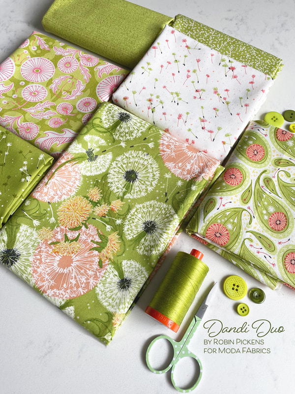 Dandi Duo fabric from Robin Pickens and Moda Fabrics- Greens
