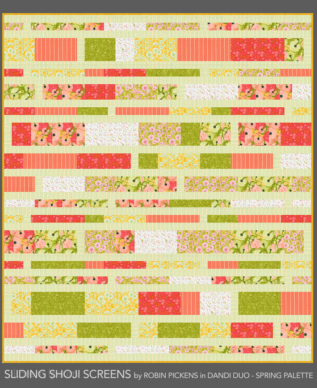 Sliding Shoji Screens quilt in Dandi Duo from Robin Pickens spring palette