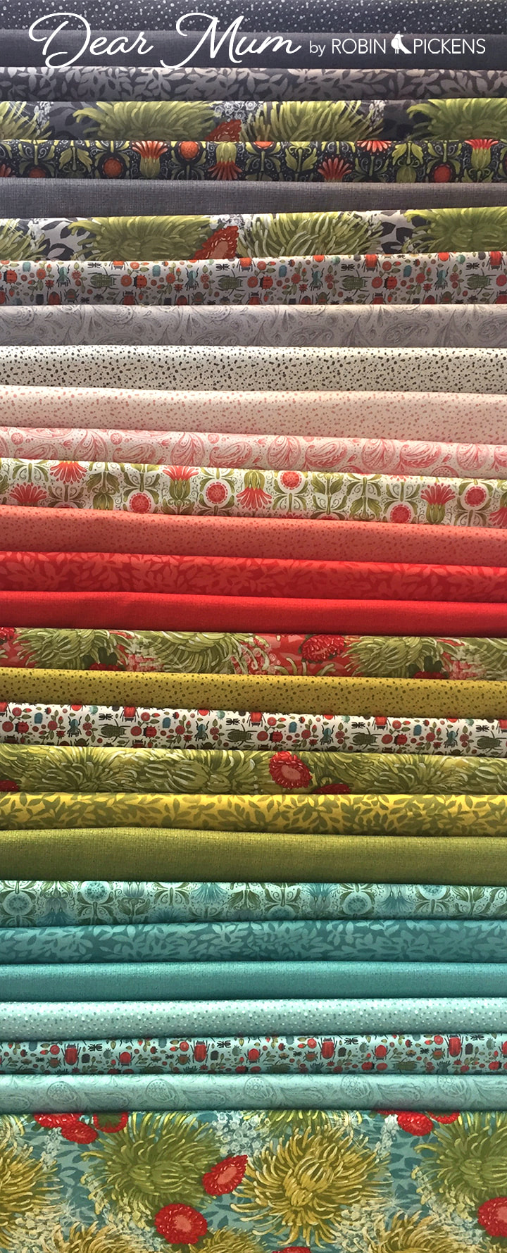 Dear Mum by Robin Pickens for Moda fabrics. Full color range.