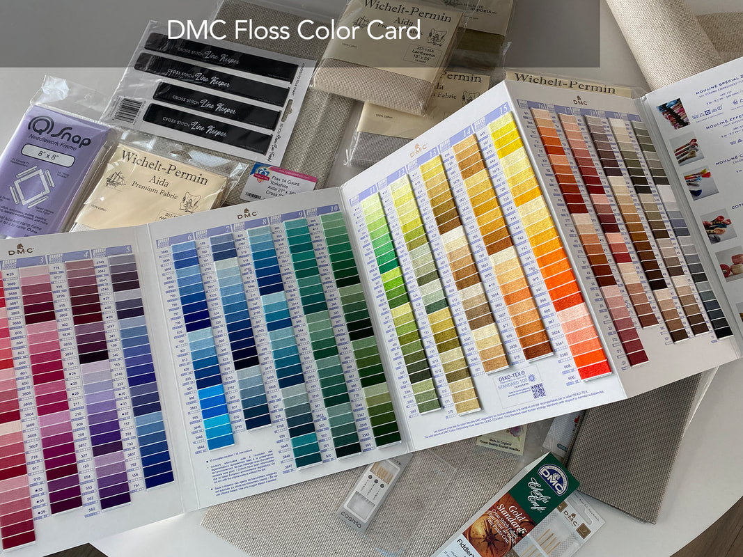 Cross Stitch Supplies from Fat Quarter Shop DMC floss color card