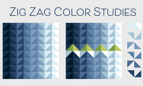 Zig Zags quilt blocks color studies from Robin Pickens
