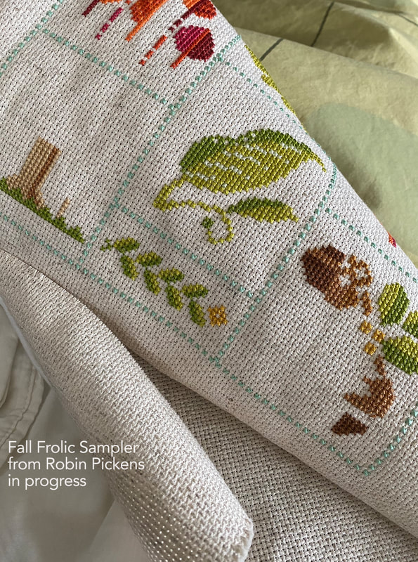 Fall Frolic Sampler cross stitch from Robin Pickens