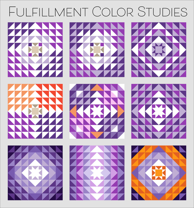 Fulfillment quilt block color studies from Robin Pickens
