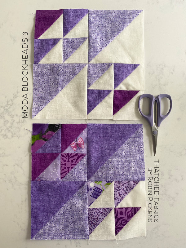 Moda Blockheads3 Dream by Sherri McConnell in Purple Thatched
