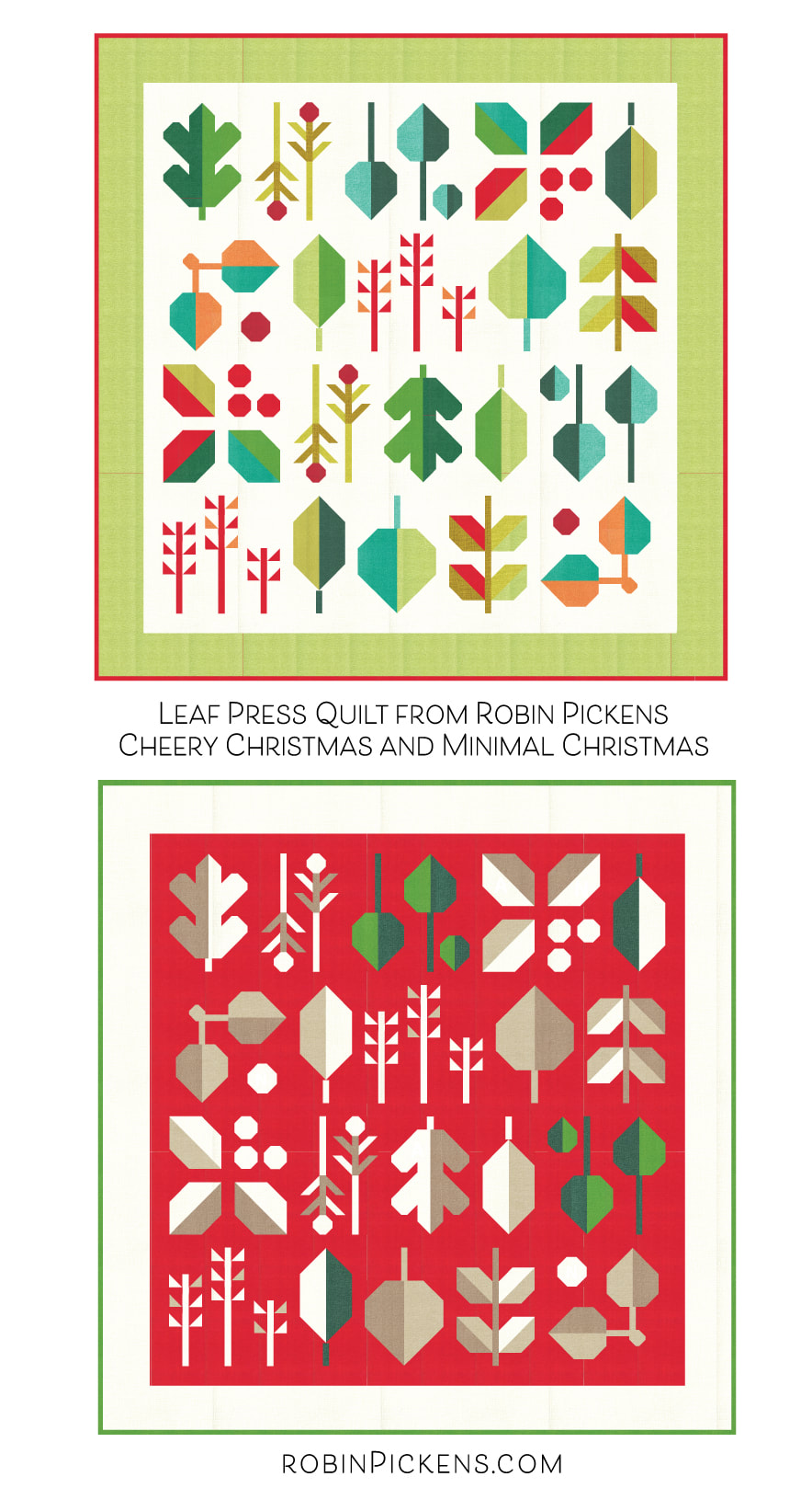Leaf Press quilt Thatched color studies- Christmas