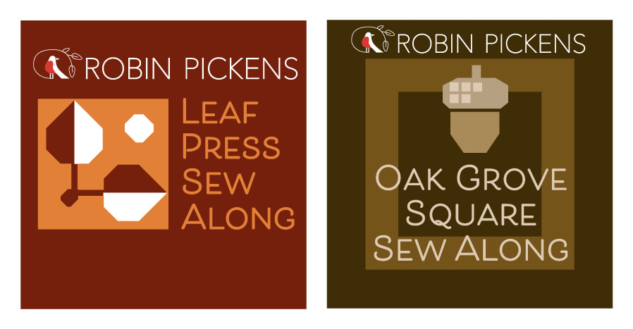 Robin Pickens sew alongs Leaf Press and Oak Grove Square