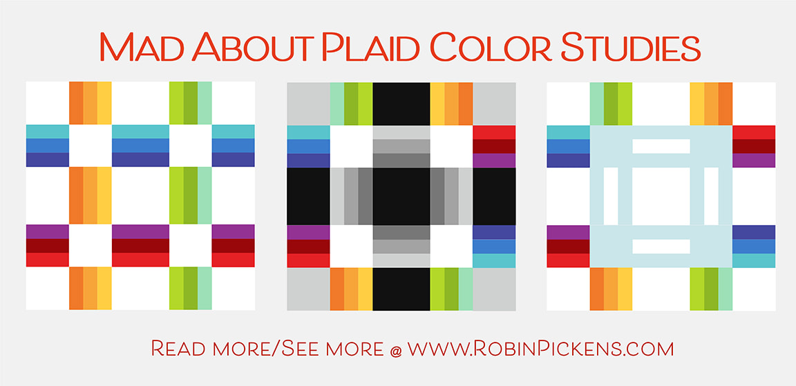Mad About Plaid by Robin Pickens in quilt block color studies Rainbow!