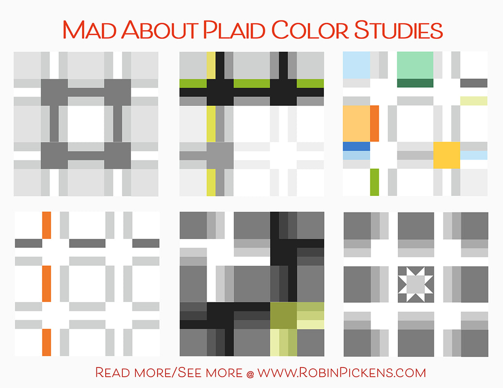 Mad About Plaid by Robin Pickens in quilt block color studies asymmetrical 