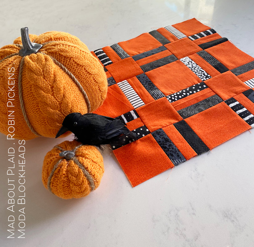 Mad About Plaid by Robin Pickens in Halloween quilt block