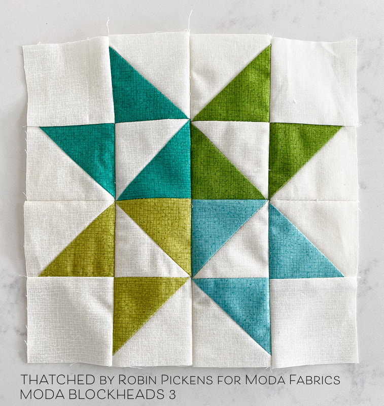 Moda Blockheads 3 with Thatched fabric by Robin Pickens