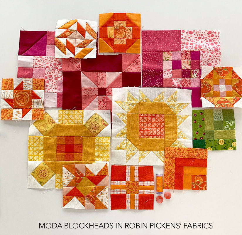 Moda Blockheads quilt block 9 Cross My Mind in Robin Pickens fabrics