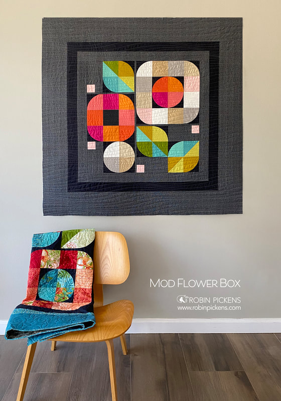 Mod Flower Box quilt from Robin Pickens in Thatched and Carolina Lilies