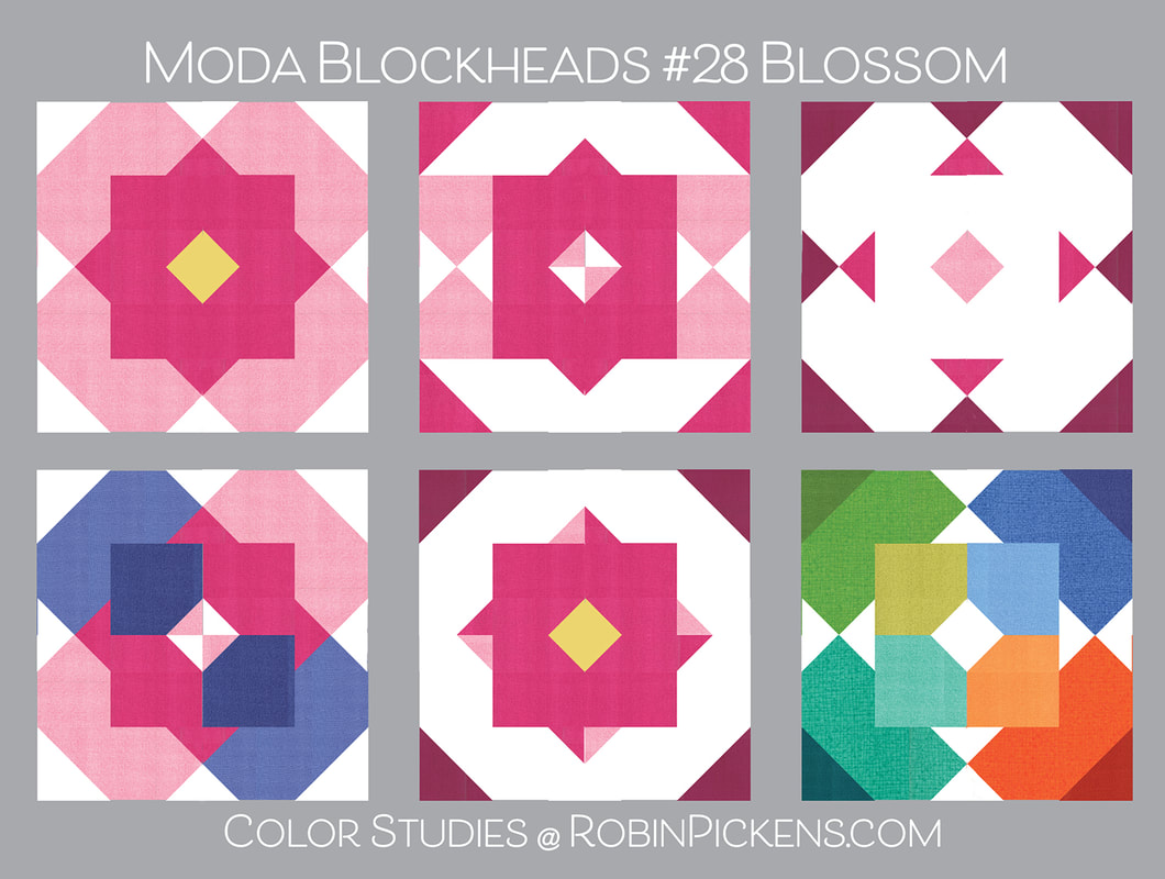 Moda Blockheads #28 Blossom color studies from Robin Pickens