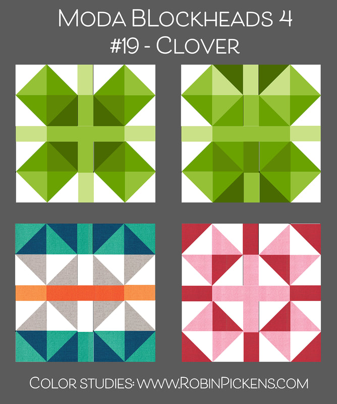 Moda Blockheads CLOVER from Robin Pickens- color studies 2