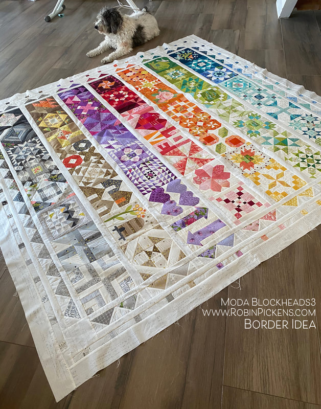 Moda Blockheads quilt with border from Robin Pickens