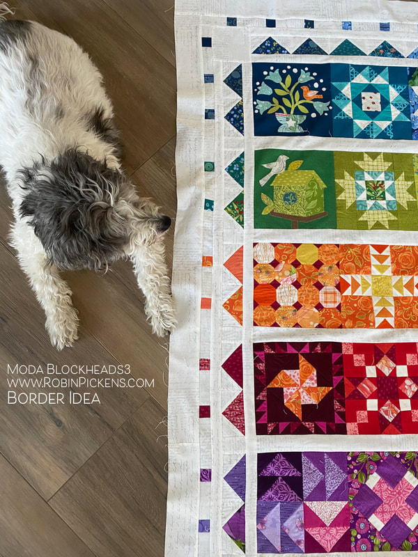 Moda Blockheads quilt border details from Robin Pickens