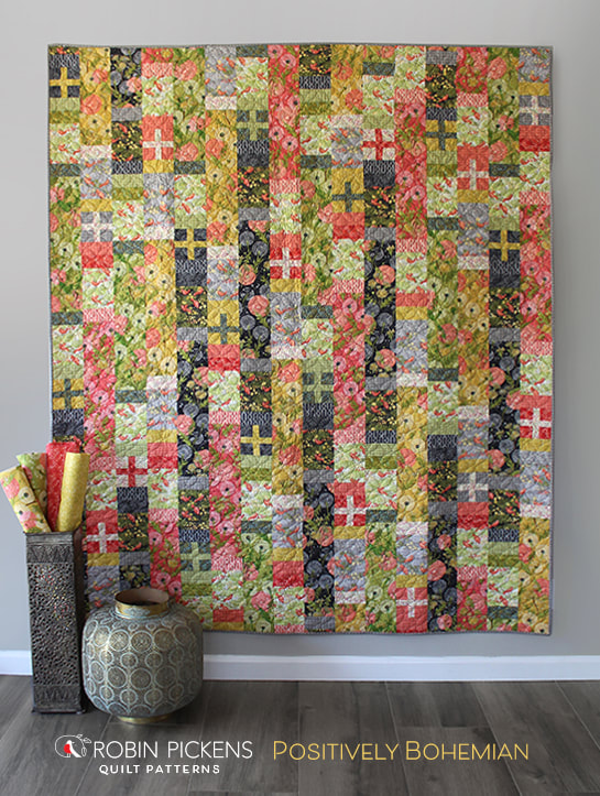 Positively Bohemian quilt with Dandi Annie fabrics by Robin Pickens for Moda Fabrics