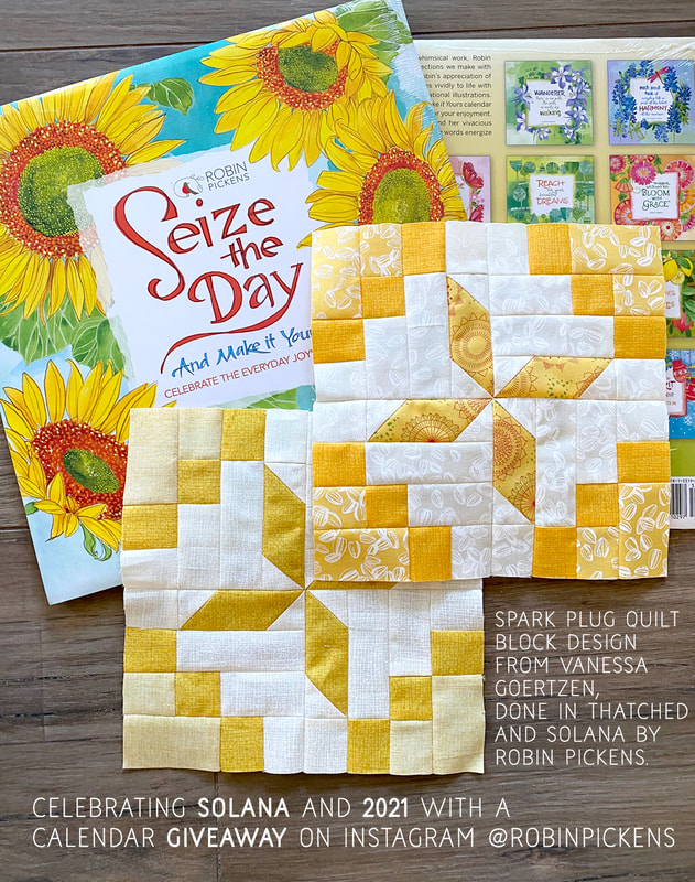 Seize the Day calendar by Robin Pickens with quilt blocks 