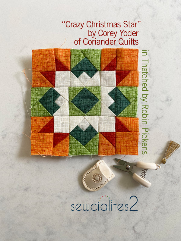 Sewcialites free quilt block in thatched from Robin Pickens