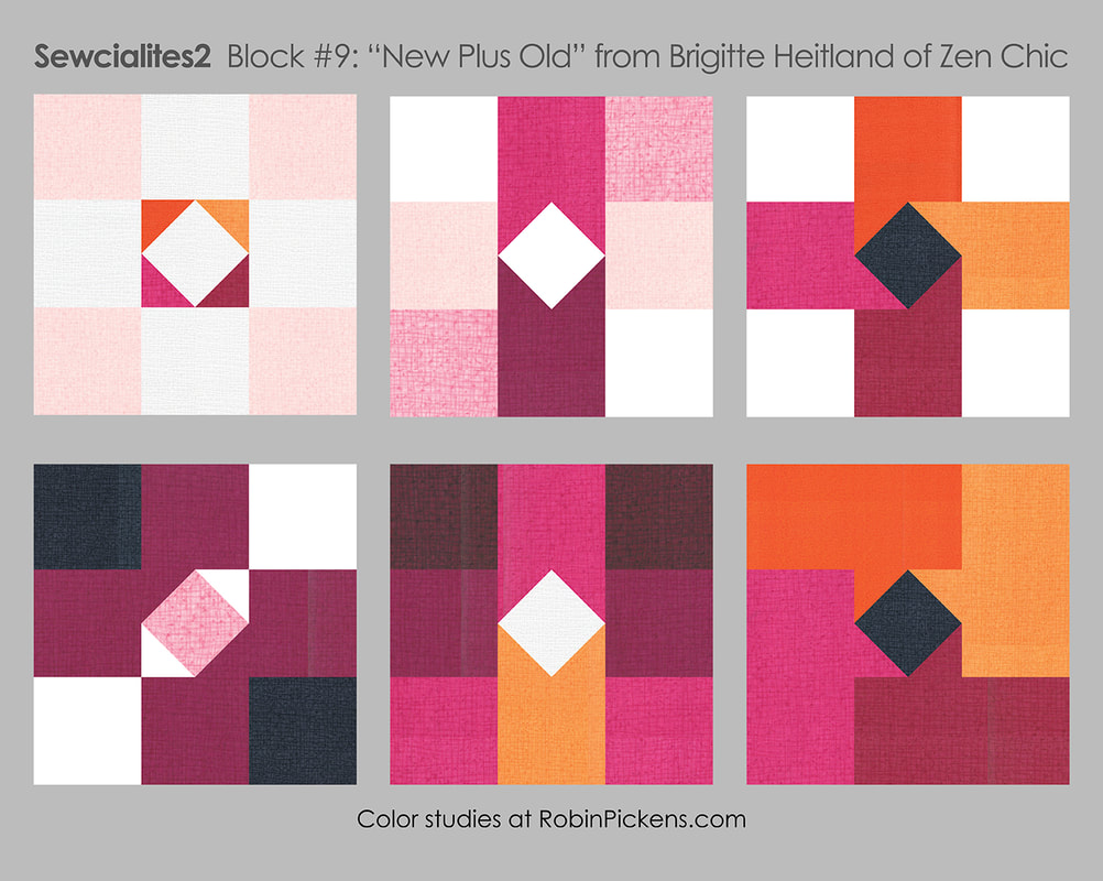 Sewcialites 2 Block 9 Color Studies from Robin Pickens